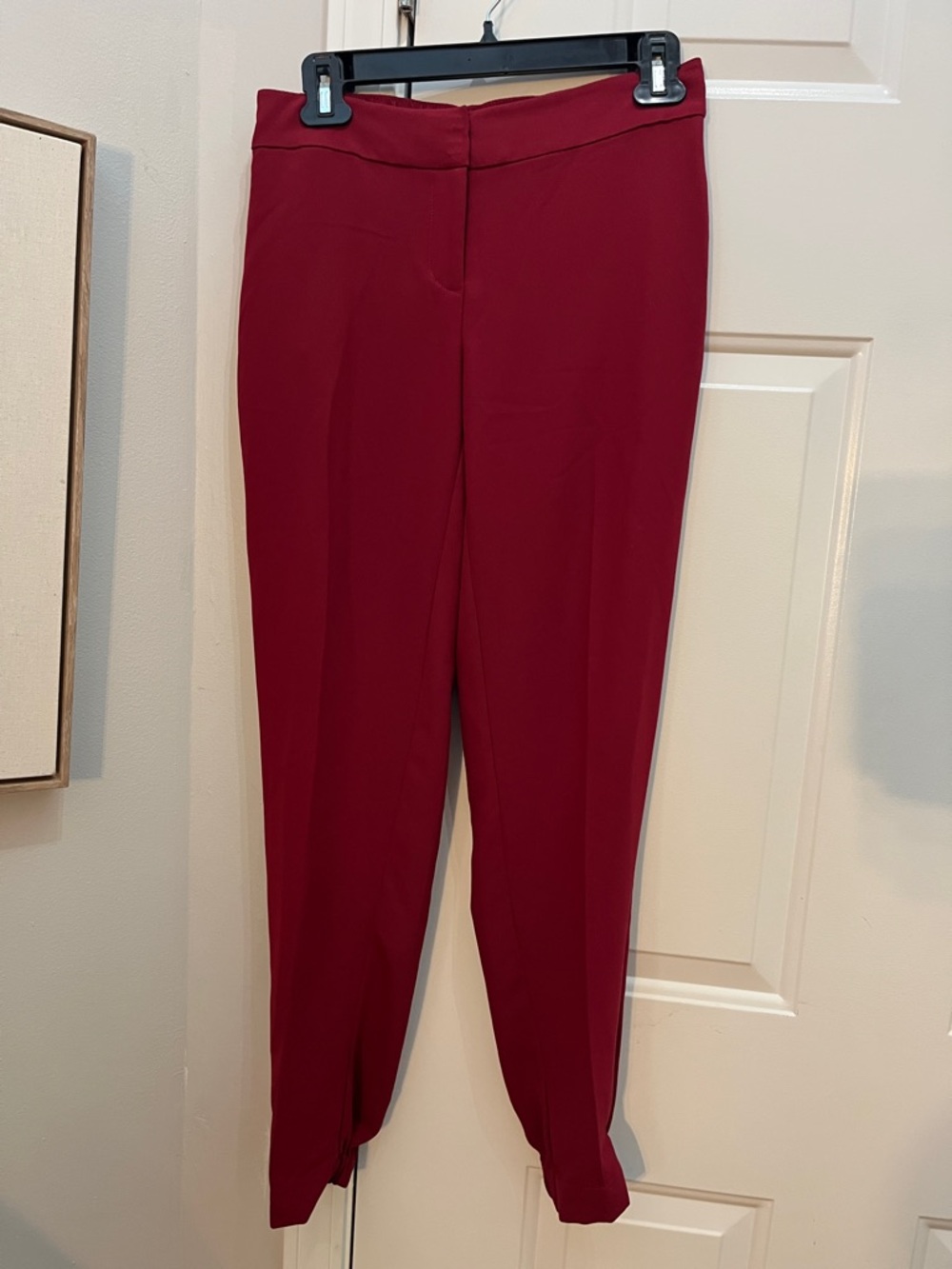 White House Black Market Red Burgundy Slim Ankle Jogger Slack Pants